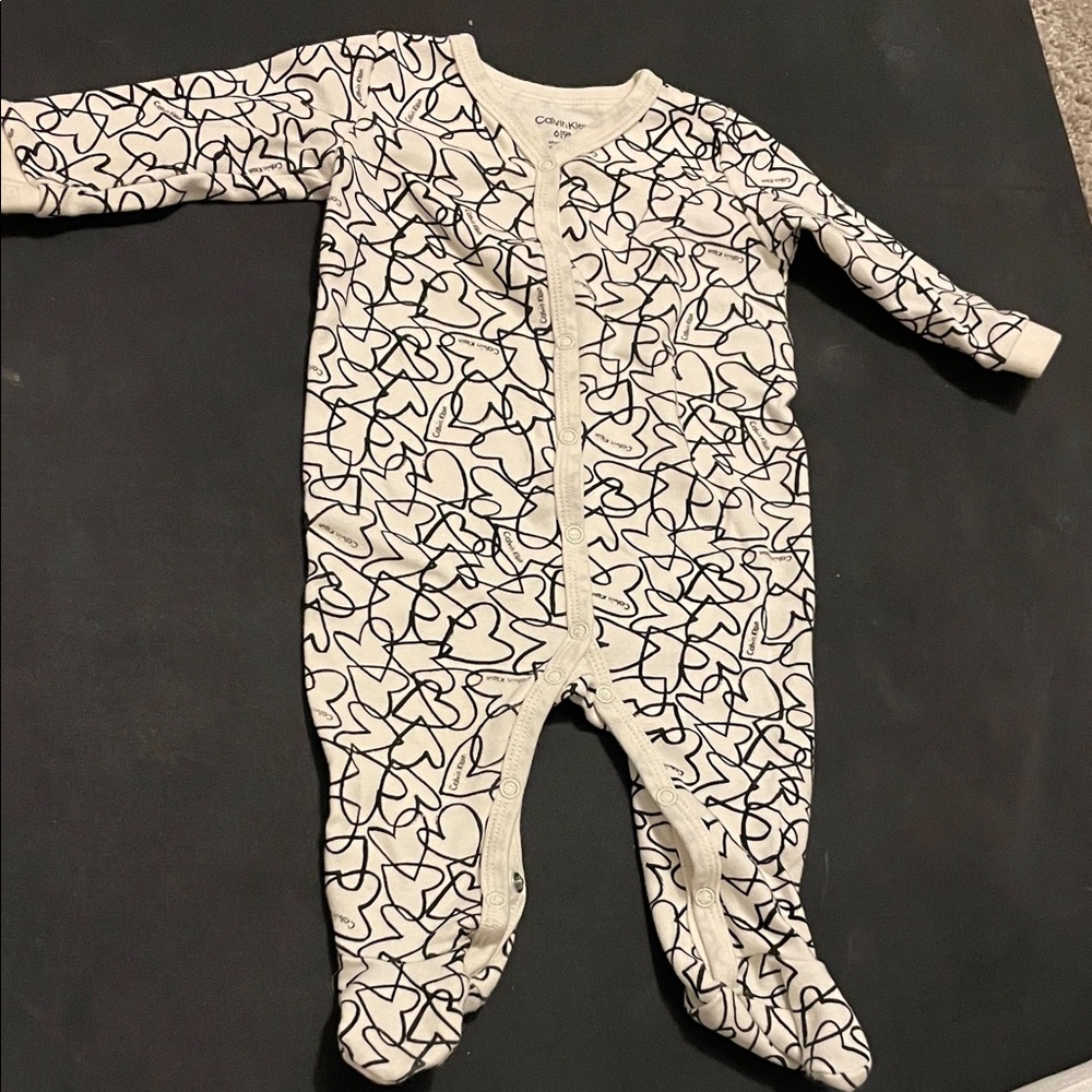 Calvin Klein Black and White Button Footie